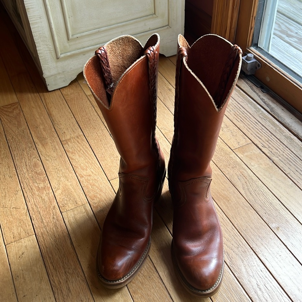 Vintage leather cowboy boot
